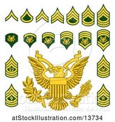 Vector Illustration of Military American Enlisted Rank Badges by AtStockIllustration