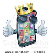 Vector Illustration of Mobile Phone Cool King Thumbs up Mascot by AtStockIllustration