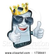 Vector Illustration of Mobile Phone Cool King Thumbs up Mascot by AtStockIllustration