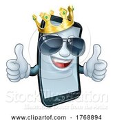 Vector Illustration of Mobile Phone Cool King Thumbs up Mascot by AtStockIllustration