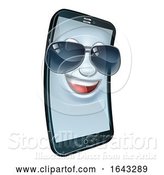 Vector Illustration of Mobile Phone Cool Shades Mascot by AtStockIllustration