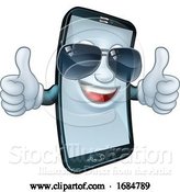 Vector Illustration of Mobile Phone Cool Shades Thumbs up Mascot by AtStockIllustration