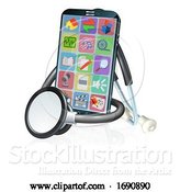 Vector Illustration of Mobile Phone Health Medical App Stethoscope Design by AtStockIllustration