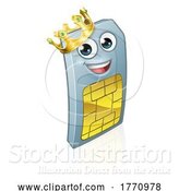 Vector Illustration of Mobile Phone King Sim Card Mascot by AtStockIllustration