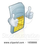 Vector Illustration of Mobile Phone Sim Card Mascot by AtStockIllustration