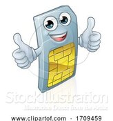 Vector Illustration of Mobile Phone Sim Card Mascot by AtStockIllustration