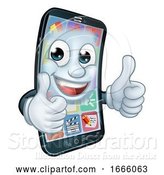 Vector Illustration of Mobile Phone Thumbs up Mascot by AtStockIllustration