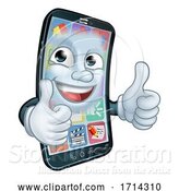 Vector Illustration of Mobile Phone Thumbs up Mascot by AtStockIllustration