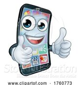 Vector Illustration of Mobile Phone Thumbs up Mascot by AtStockIllustration