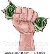 Vector Illustration of Money Cash Fist Hand Comic Pop Art by AtStockIllustration