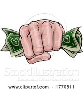 Vector Illustration of Money Cash Fist Hand Comic Pop Art by AtStockIllustration