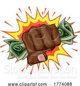 Vector Illustration of Money Cash Fist Hand Comic Pop Art by AtStockIllustration