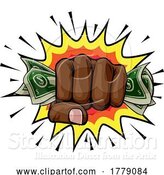 Vector Illustration of Money Cash Fist Hand Comic Pop Art by AtStockIllustration