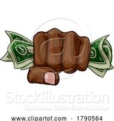 Vector Illustration of Money Cash Fist Hand Comic Pop Art by AtStockIllustration