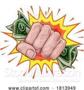 Vector Illustration of Money Cash Fist Hand Comic Pop Art by AtStockIllustration