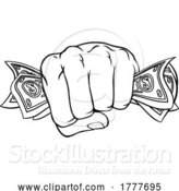 Vector Illustration of Money Fist Hand Holding Dollars Full of Cash by AtStockIllustration