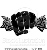 Vector Illustration of Money Fist Hand Holding Dollars Full of Cash by AtStockIllustration