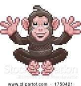 Vector Illustration of Monkey Chimp Pixel Art Animal Video Game by AtStockIllustration