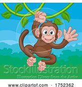 Vector Illustration of Monkey Singing on Jungle Vines Waving by AtStockIllustration