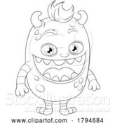 Vector Illustration of Monster Alien Cute Funny Character Mascot by AtStockIllustration