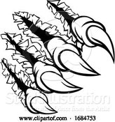 Vector Illustration of Monster Claw Hand Ripping Tearing Background by AtStockIllustration
