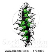 Vector Illustration of Monster Talon Claws Tearing a Rip Through Wall by AtStockIllustration