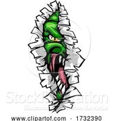 Vector Illustration of Monster Tearing a Rip Through the Background by AtStockIllustration