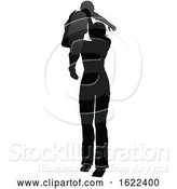 Vector Illustration of Mother and Child Family Silhouette by AtStockIllustration