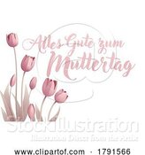 Vector Illustration of Mothers Day German Alles Gute Zum Muttertag Design by AtStockIllustration