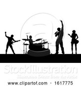 Vector Illustration of Music Band Concert Silhouettes by AtStockIllustration