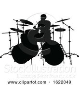 Vector Illustration of Musician Drummer Silhouette by AtStockIllustration