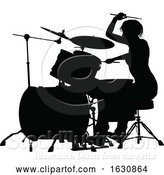 Vector Illustration of Musician Drummer Silhouette by AtStockIllustration