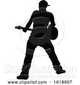 Vector Illustration of Musician Guitarist Silhouette by AtStockIllustration