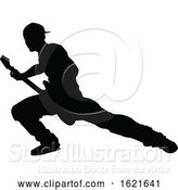 Vector Illustration of Musician Guitarist Silhouette by AtStockIllustration