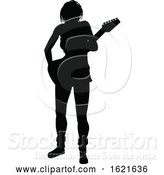 Vector Illustration of Musician Guitarist Silhouette by AtStockIllustration