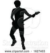 Vector Illustration of Musician Guitarist Silhouette by AtStockIllustration