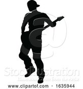 Vector Illustration of Musician Guitarist Silhouette by AtStockIllustration