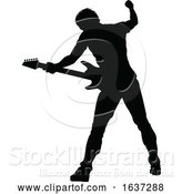 Vector Illustration of Musician Guitarist Silhouette by AtStockIllustration