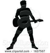 Vector Illustration of Musician Guitarist Silhouette by AtStockIllustration