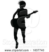 Vector Illustration of Musician Guitarist Silhouette by AtStockIllustration