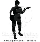 Vector Illustration of Musician Guitarist Silhouette by AtStockIllustration