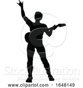 Vector Illustration of Musician Guitarist Silhouette by AtStockIllustration