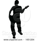 Vector Illustration of Musician Guitarist Silhouette by AtStockIllustration