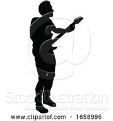 Vector Illustration of Musician Guitarist Silhouette by AtStockIllustration