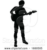 Vector Illustration of Musician Guitarist Silhouette by AtStockIllustration