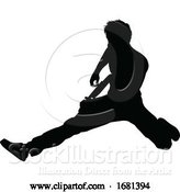 Vector Illustration of Musician Guitarist Silhouette by AtStockIllustration