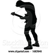 Vector Illustration of Musician Guitarist Silhouette by AtStockIllustration