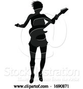 Vector Illustration of Musician Guitarist Silhouette by AtStockIllustration