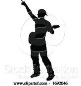 Vector Illustration of Musician Guitarist Silhouette by AtStockIllustration