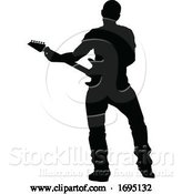 Vector Illustration of Musician Guitarist Silhouette by AtStockIllustration